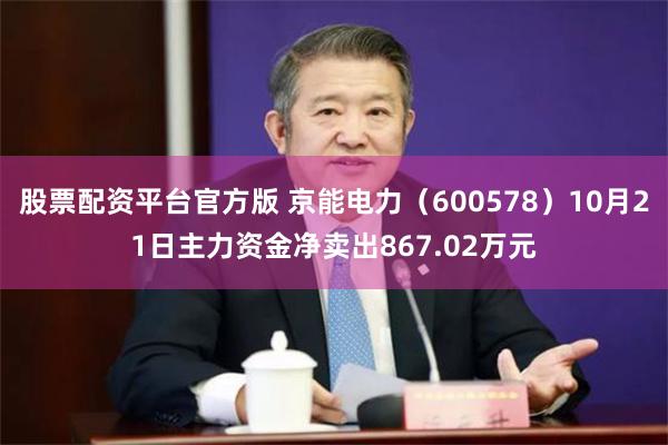 股票配资平台官方版 京能电力（600578）10月21日主力资金净卖出867.02万元