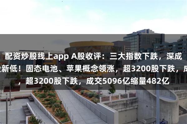 配资炒股线上app A股收评：三大指数下跌，深成指、创业板指均创阶段新低！固态电池、苹果概念领涨，超3200股下跌，成交5096亿缩量482亿