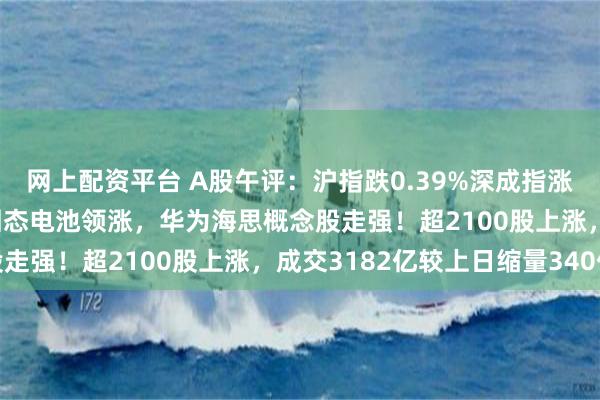 网上配资平台 A股午评：沪指跌0.39%深成指涨0.21%，消费电子、固态电池领涨，华为海思概念股走强！超2100股上涨，成交3182亿较上日缩量340亿