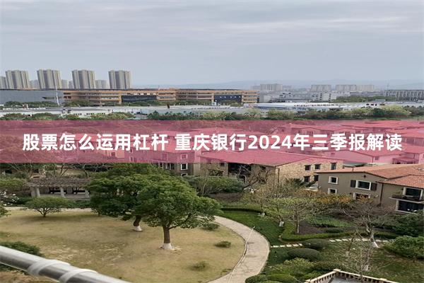 股票怎么运用杠杆 重庆银行2024年三季报解读