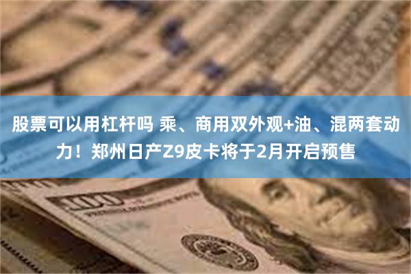 股票可以用杠杆吗 乘、商用双外观+油、混两套动力！郑州日产Z9皮卡将于2月开启预售