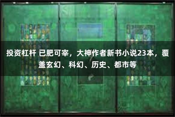 投资杠杆 已肥可宰，大神作者新书小说23本，覆盖玄幻、科幻、历史、都市等